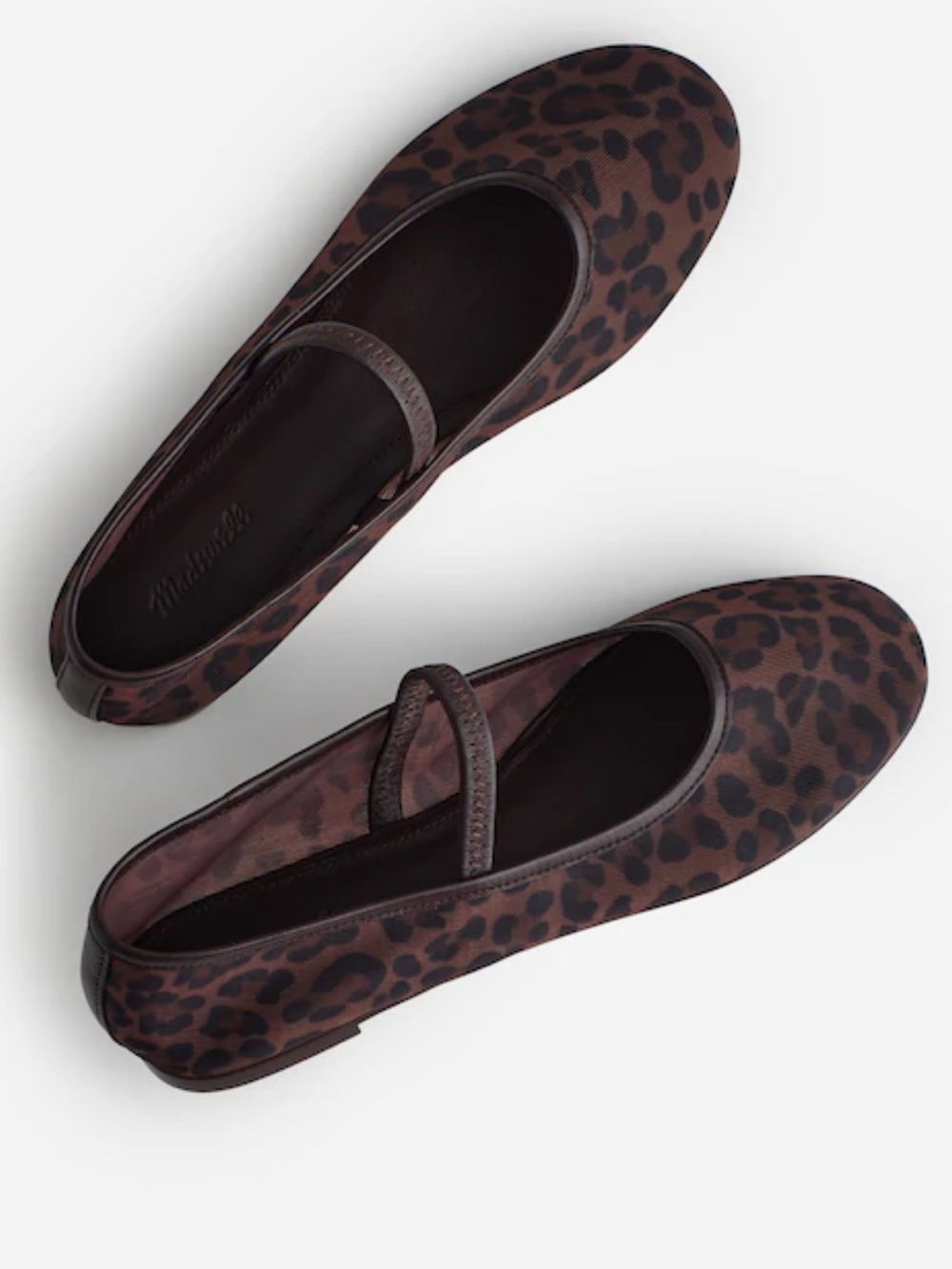 Madewell The Greta Mary Jane Leopard Mesh Ballet Flat